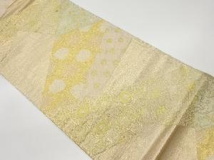 リサイクル　切り嵌め風花唐草に有職模様織出し袋帯